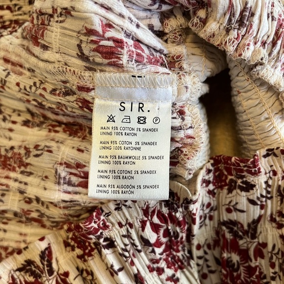 SIR. THE LABEL smocked ruffle floral skirt size small - Picture 5 of 8